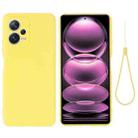 For Xiaomi Redmi Note 12 5G India / Poco X5 Pure Color Liquid Silicone Shockproof Full Coverage Phone Case(Yellow) - 1