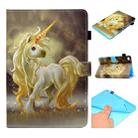 For iPad Mini 1 / 2 / 3 / 4 / 5 Painted Horizontal Flat Leather Case with Sleep Function & Card Slot & Buckle Anti-skid Strip & Bracket & Wallet(Unicorn) - 1