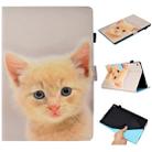 For Kindle Fire HD 10 2015 / 2017 Painted Horizontal Flat Leather Case with Sleep Function & Card Slot & Buckle Anti-skid Strip & Bracket & Wallet(Cute Cat) - 1