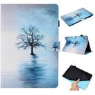 For Kindle Fire HD 10 2015 / 2017 Painted Horizontal Flat Leather Case with Sleep Function & Card Slot & Buckle Anti-skid Strip & Bracket & Wallet(Tree in Water) - 1
