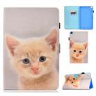 For Galaxy Tab A 8.0 (2019) T290 Painted Horizontal Flat Leather Case with Sleep Function & Card Slot & Buckle Anti-skid Strip & Bracket & Wallet(Cute Cat) - 1