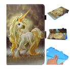 For Galaxy Tab A 10.1 (2016) T580 Painted Horizontal Flat Leather Case with Sleep Function & Card Slot & Buckle Anti-skid Strip & Bracket & Wallet(Unicorn) - 1