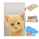 For Galaxy Tab A 10.1 (2016) T580 Painted Horizontal Flat Leather Case with Sleep Function & Card Slot & Buckle Anti-skid Strip & Bracket & Wallet(Cute Cat) - 1