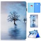 For Galaxy Tab A 10.5 T590 Painted Horizontal Flat Leather Case with Sleep Function & Card Slot & Buckle Anti-skid Strip & Bracket & Wallet(Tree in Water) - 1