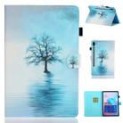 For Galaxy Tab S6 T860 Painted Horizontal Flat Leather Case with Sleep Function & Card Slot & Buckle Anti-skid Strip & Bracket & Wallet(Tree in Water) - 1