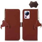 For Xiaomi 13 Lite / Civi 2 Genuine Leather Magnetic RFID Leather Phone Case(Coffee) - 1