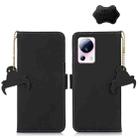 For Xiaomi 13 Lite / Civi 2 Genuine Leather Magnetic RFID Leather Phone Case(Black) - 1