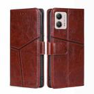 For Motorola Moto G53 5G/G13 4G/G23 4G Geometric Stitching Leather Phone Case(Dark Brown) - 1