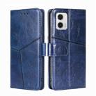 For Motorola Moto G73 5G Geometric Stitching Leather Phone Case(Blue) - 1