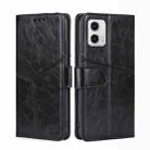 For Motorola Moto G73 5G Geometric Stitching Leather Phone Case(Black) - 1