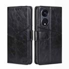 For OPPO Reno8 T 5G/A1 Pro 5G Geometric Stitching Leather Phone Case(Black) - 1