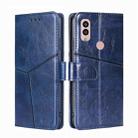 For Kyocera Android One S10 Geometric Stitching Leather Phone Case(Blue) - 1