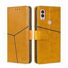 For Kyocera Android One S10 Geometric Stitching Leather Phone Case(Yellow) - 1