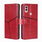 For Kyocera Android One S10 Geometric Stitching Leather Phone Case(Red) - 1