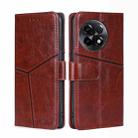 For OnePlus Ace 2/11R Geometric Stitching Leather Phone Case(Dark Brown) - 1