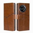 For OnePlus Ace 2/11R Geometric Stitching Leather Phone Case(Light Brown) - 1