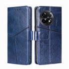 For OnePlus Ace 2/11R Geometric Stitching Leather Phone Case(Blue) - 1