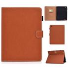 For iPad 4 / 3 / 2 Solid Color Tablet PC Universal Magnetic Horizontal Flip Leather Case with Card Slots & Holder(Brown) - 1