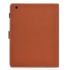 For iPad 4 / 3 / 2 Solid Color Tablet PC Universal Magnetic Horizontal Flip Leather Case with Card Slots & Holder(Brown) - 3