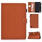 For Kindle Fire 7(2015/2017/2019) Solid Color Tablet PC Universal Magnetic Horizontal Flip Leather Case with Card Slots & Holder(Brown) - 1