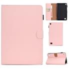 For Kindle Fire 7(2015/2017/2019) Solid Color Tablet PC Universal Magnetic Horizontal Flip Leather Case with Card Slots & Holder(Pink) - 1