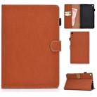 For Kindle Fire HD8 2016 / 2017 Solid Color Tablet PC Universal Magnetic Horizontal Flip Leather Case with Card Slots & Holder(Brown) - 1