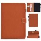 For Kindle Paperwhite 4 / 3 / 2 / 1 Solid Color Tablet PC Universal Magnetic Horizontal Flip Leather Case with Card Slots & Holder(Brown) - 1