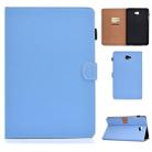 For Galaxy Tab A 10.1(2016) T580 Solid Color Tablet PC Universal Magnetic Horizontal Flip Leather Case with Card Slots & Holder(Blue) - 1