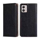 For Motorola Moto G53 5G/G13 4G/G23 4G Gloss Oil Solid Color Magnetic Leather Phone Case(Black) - 1