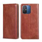 For Xiaomi Redmi 12C 4G Gloss Oil Solid Color Magnetic Leather Phone Case(Brown) - 1