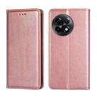 For OnePlus Ace 2/11R Gloss Oil Solid Color Magnetic Leather Phone Case(Rose Gold) - 1