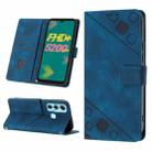 For Infinix Hot 11 Skin-feel Embossed Leather Phone Case(Blue) - 1