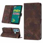 For Infinix Hot 11 Skin-feel Embossed Leather Phone Case(Brown) - 1