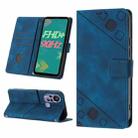 For Infinix Hot 11s Skin-feel Embossed Leather Phone Case(Blue) - 1