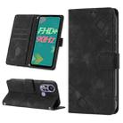 For Infinix Hot 11s Skin-feel Embossed Leather Phone Case(Black) - 1