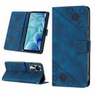 For Infinix Hot 11s NFC X6812B Skin-feel Embossed Leather Phone Case(Blue) - 1