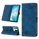 For Infinix Hot 12i X665 Skin-feel Embossed Leather Phone Case(Blue) - 1