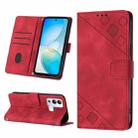 For Infinix Hot 12i X665 Skin-feel Embossed Leather Phone Case(Red) - 1