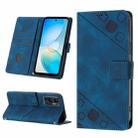 For Infinix Hot 12 X6817 Skin-feel Embossed Leather Phone Case(Blue) - 1