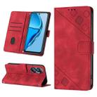 For Infinix Hot 20 4G X6826 Skin-feel Embossed Leather Phone Case(Red) - 1