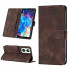 For Infinix Hot 20 5G X666 Skin-feel Embossed Leather Phone Case(Brown) - 1