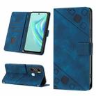 For Infinix Hot 20 Play Skin-feel Embossed Leather Phone Case(Blue) - 1