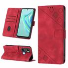 For Infinix Hot 20 Play Skin-feel Embossed Leather Phone Case(Red) - 1