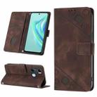 For Infinix Hot 20 Play Skin-feel Embossed Leather Phone Case(Brown) - 1