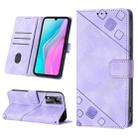 For Infinix Note 11 Skin-feel Embossed Leather Phone Case(Light Purple) - 1