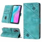 For Infinix Note 11 Skin-feel Embossed Leather Phone Case(Green) - 1