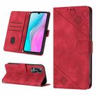 For Infinix Note 11 Skin-feel Embossed Leather Phone Case(Red) - 1