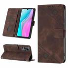 For Infinix Note 11 Skin-feel Embossed Leather Phone Case(Brown) - 1