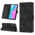 For Infinix Note 11 Skin-feel Embossed Leather Phone Case(Black) - 1