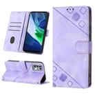 For Infinix Note 11i / Note 10 Skin-feel Embossed Leather Phone Case(Light Purple) - 1